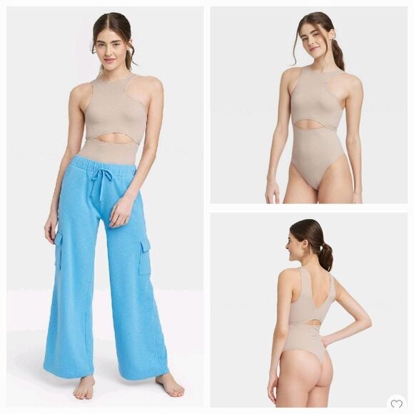 🔹️NWT Colsie Nude Cutout Bodysuit Large - Picture 1 of 10